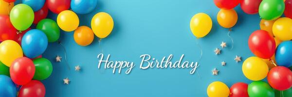 Colorful birthday balloons create a festive atmosphere for celebration and joy in a cheerful setting photo