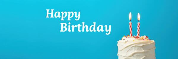 Celebration of a joyful birthday with a decorated cake and festive atmosphere photo