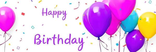 Celebration of a birthday with colorful balloons and festive decorations in a cheerful atmosphere photo