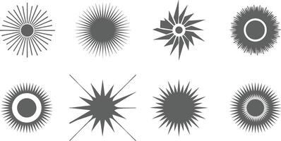 Different style Sunburst icon vector