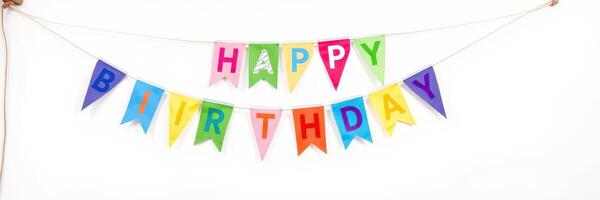 Colorful birthday banner displaying festive message in a cheerful setting photo