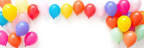 Colorful balloons arranged for a festive celebration in a bright, cheerful atmosphere photo