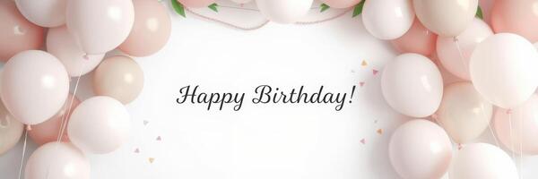 Decorative balloon arch creating a festive atmosphere for a birthday celebration with a cheerful message photo