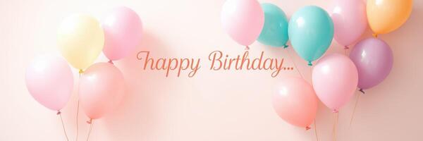 Colorful balloons and cheerful message create a festive atmosphere for a birthday celebration photo