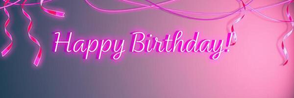 Happy birthday celebration with colorful decorations and bright lights for a special occasion photo