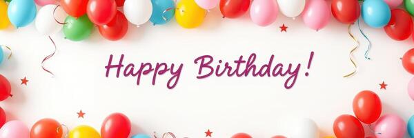 Colorful birthday celebration with vibrant balloons and joyful decorations at a festive event photo