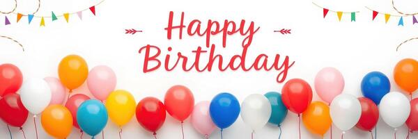 Colorful birthday celebration with balloons and festive decorations creating a joyful atmosphere photo