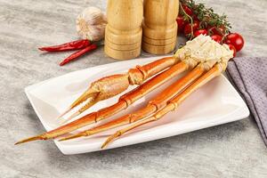 Delicous luxury crab claw legs photo