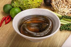 Fresh raw uncooked eel for grill photo