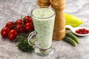 Fresh dietary detox cucumber smoothie photo