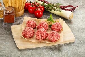 Raw beef meatball minced meat photo