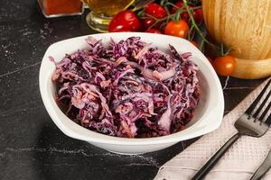 Coleslaw salad with cabbage and carrot photo