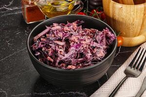 Coleslaw salad with cabbage and carrot photo