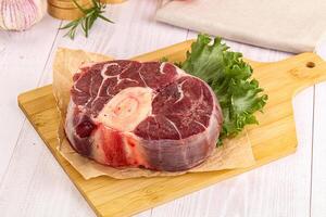 Raw beef ossobuco for roast photo
