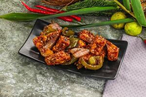 Indian cuisine - paneer with chilli photo