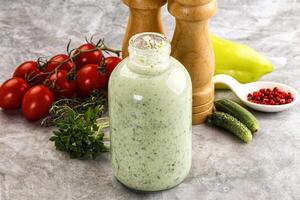 Fresh dietary detox cucumber smoothie photo