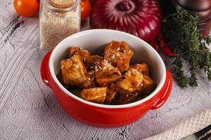 Chicken fillet with soya teriyaki sauce photo