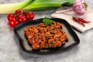 Chili con carne with beef and beans photo