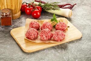 Raw beef meatball minced meat photo
