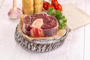 Raw beef ossobuco for roast photo