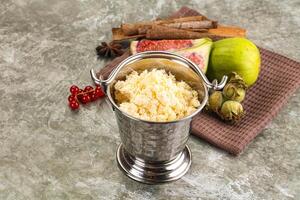 Delicous sheep cottage cheese curd photo