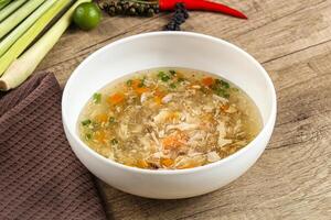 Asian gourmet crab soup with spices photo