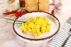 Scrambled egg in the bowl photo