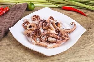 Grilled octopus tentacle sliced appetizer photo