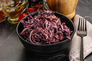 Coleslaw salad with cabbage and carrot photo