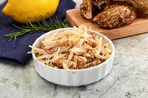 Wild natural crab meat for salad photo