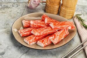 Crab meat stick surimi appetizer photo
