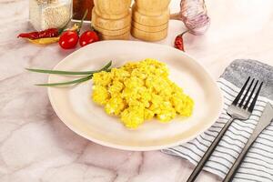 Scrambled egg in the bowl photo