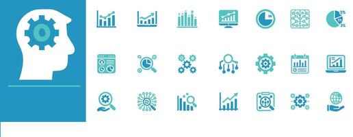 Data Analysis Icon Set Editable vectors for insights, dashboards, forecasting, trends, and big data
