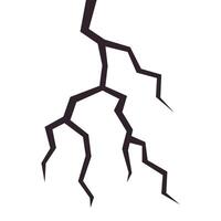 Broken wall or other surface with a crack. Thunderstorm lighting. vector