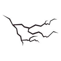 Broken wall with a crack. Textured damage. vector