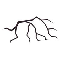 Broken wall with a crack. Textured damage. vector