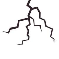 Broken wall with a crack. vector