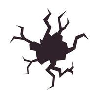 A hole in the ground with cracks vector