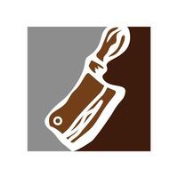 meat knife square icon logo design template vector