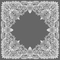 Vintage frame floral ornaments design elements of corners frame border Abstract pattern and Ethnic Textile vector