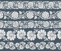 Set floral pattern and Ethnic Textile neckline design and motif for textile branding Fabric vector