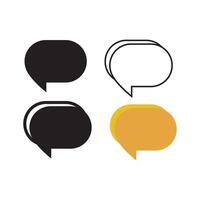 Chat Icon Speech Bubbles Outline, Silhouette And Color vector