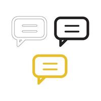 Chat Bubble Icon Outline, silhouette And color vector