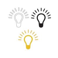 Light Bulb Icon Outline Art On White Background vector