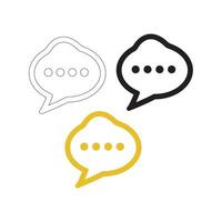 Speech Bubbles Icon Outline, Silhouette And Color vector