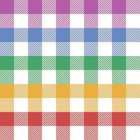 Retro rainbow gingham colorful pattern. vector