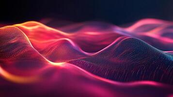 A colorful, abstract image of a wave with a red and blue gradient photo