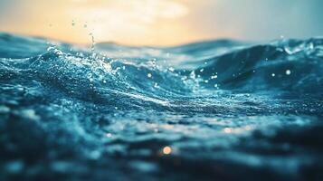 A large wave crashing into the ocean photo