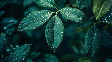 A leaf with water droplets on it photo
