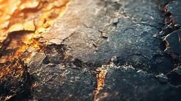 A close up of a rock with a crack in it photo